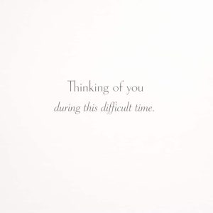 thinking of you during this difficult time sympathy message on minimal light background