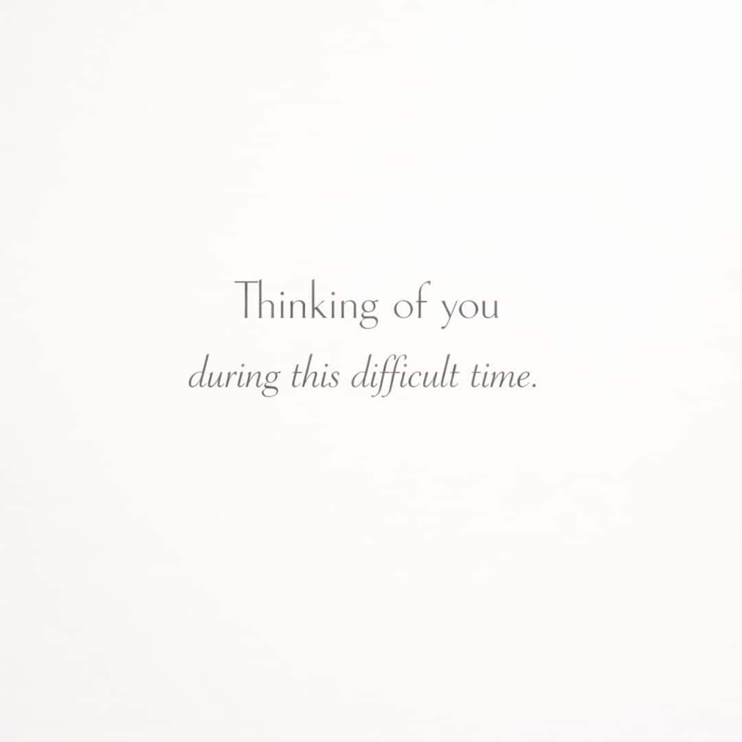 thinking of you during this difficult time sympathy message on minimal light background