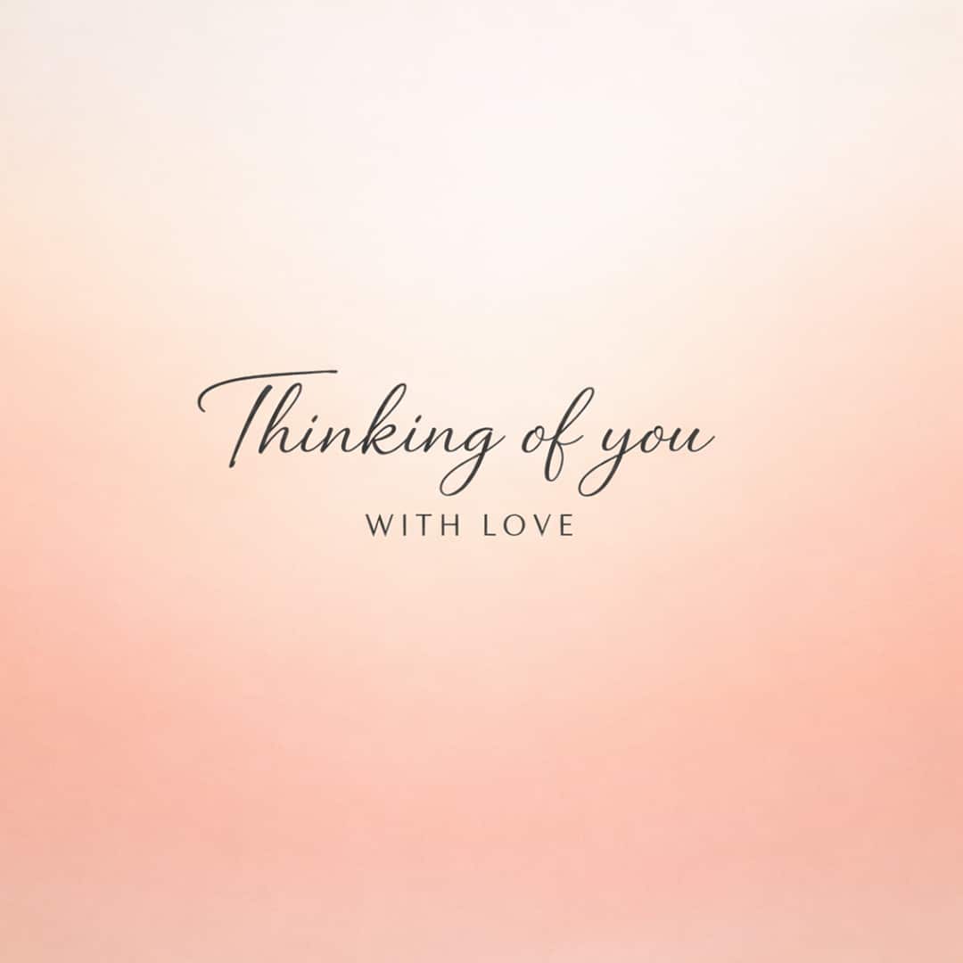 thinking of you with love sympathy message on soft warm gradient background