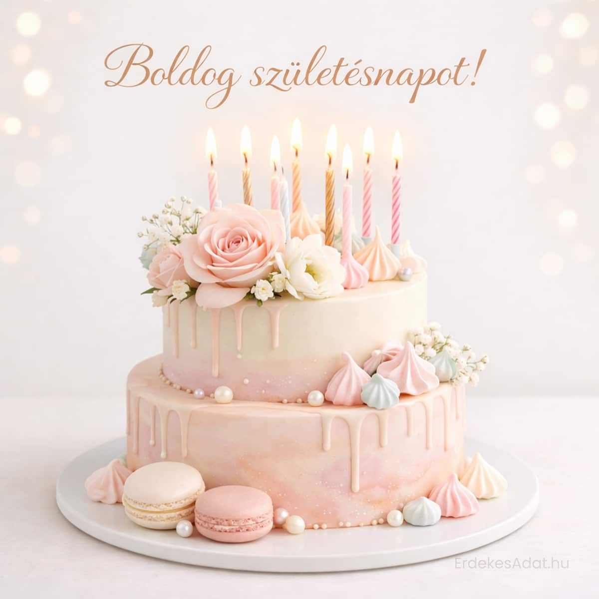 Tortás boldog születésnapot kép gyertyákkal