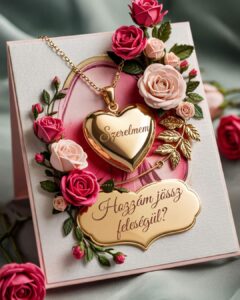 Valentin napi üzenet lánykéréshez, szerelmem hozzám jössz feleségül felirattal