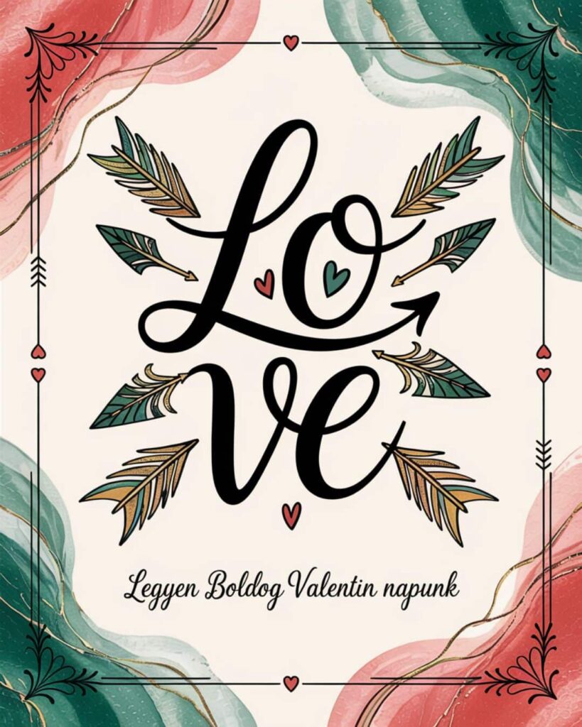 Szerelmes valentin napi kép romantikus háttérrel, legyen boldog Valentin napunk felirat