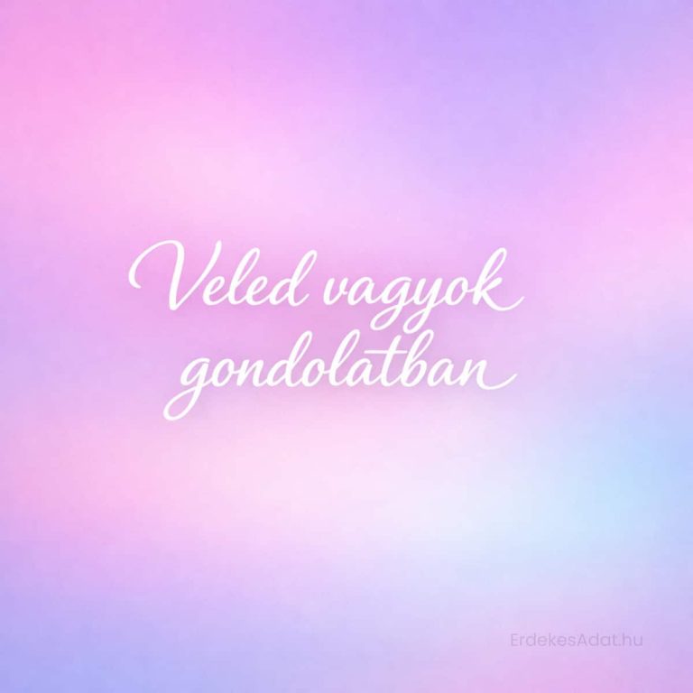 veled vagyok gondolatban felirat pasztell gradient háttéren