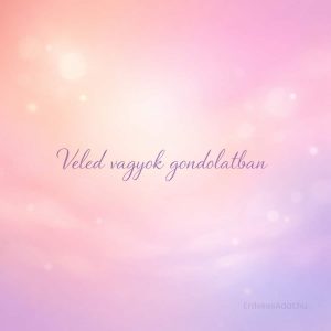 veled vagyok gondolatban felirat pasztell háttéren