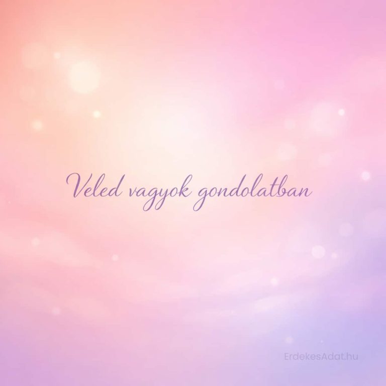 veled vagyok gondolatban felirat pasztell háttéren