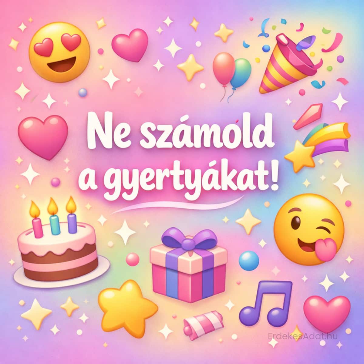 vicces születésnapi képeslap ne számold a gyertyákat torta és emoji