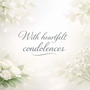 with heartfelt condolences sympathy message with soft floral background