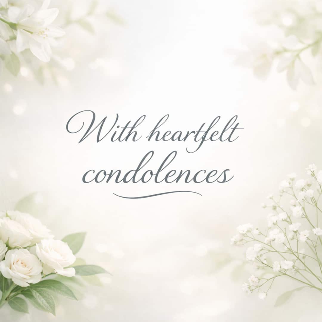 with heartfelt condolences sympathy message with soft floral background